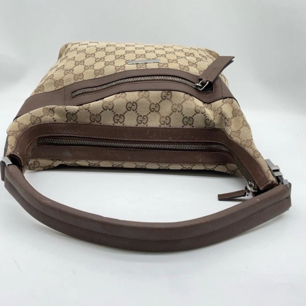Gucci Tan and Brown Monogram Hobo Bag - Picture 3 of 12